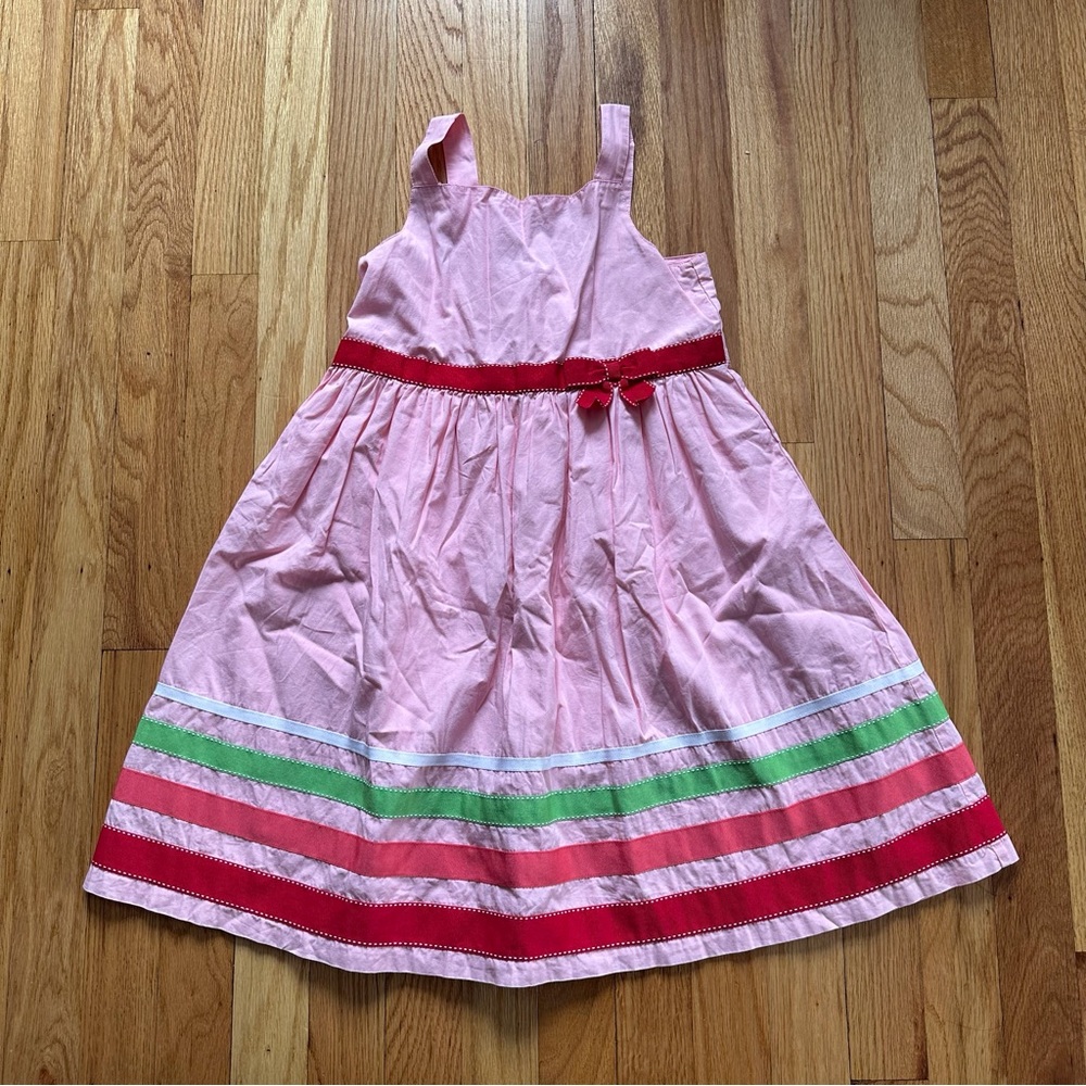 Gymboree Pink Sleeveless Dress with Striped Skirt size 8